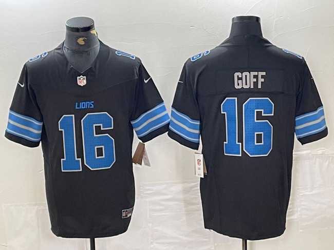 Men%27s Detroit Lions #16 Jared Goff Black 2024 F.U.S.E. 2nd Alternate Vapor Limited Football Stitched Jersey->denver broncos->NFL Jersey